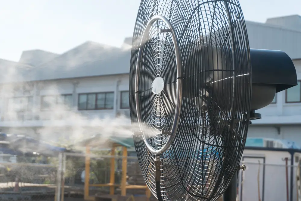 Outdoor misting fan